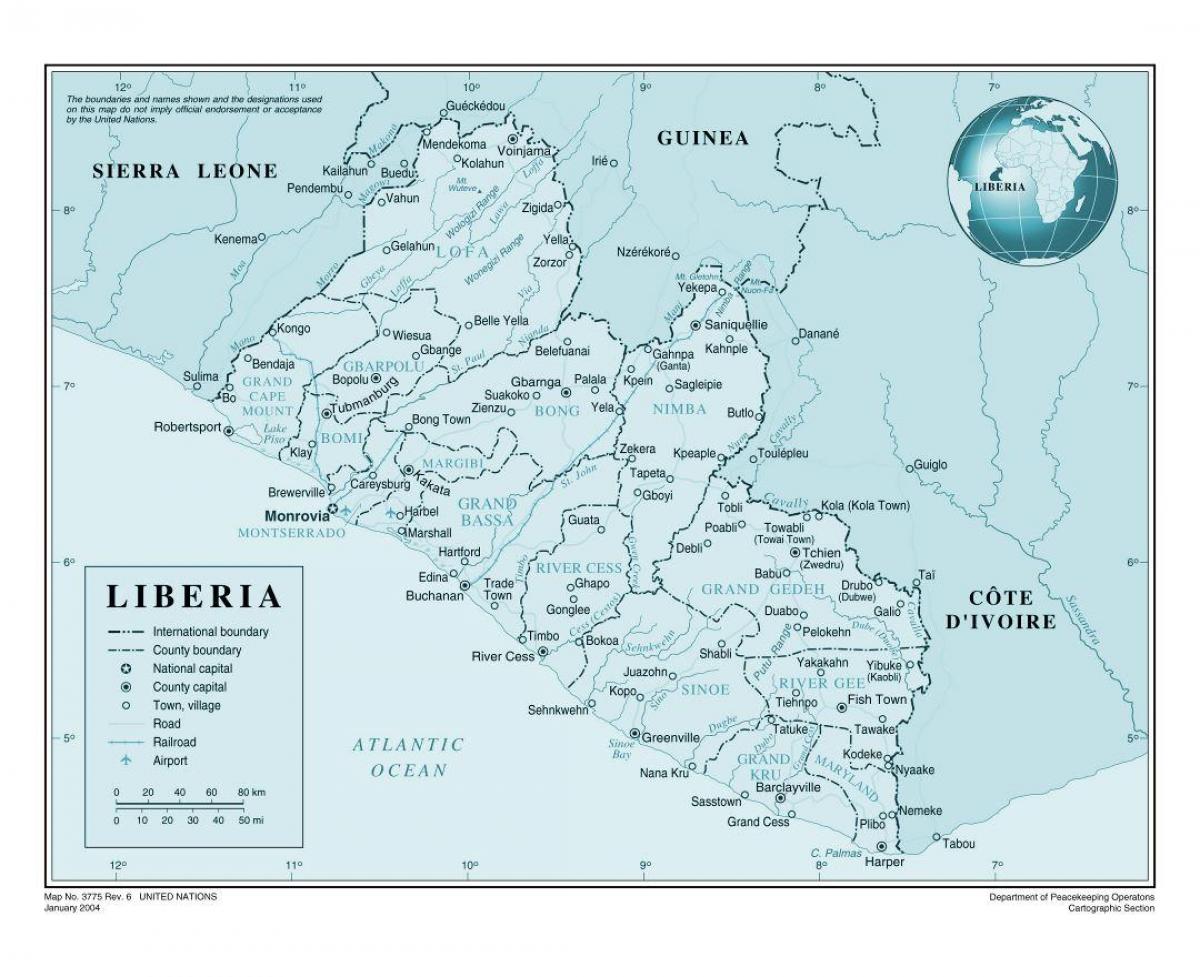 карта на Либерија аеродром