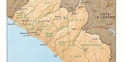 Нерешено олеснување карта на Либерија