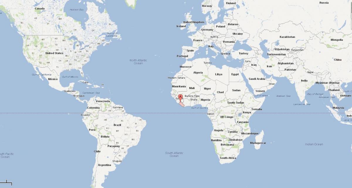 Либерија локација на мапата на светот
