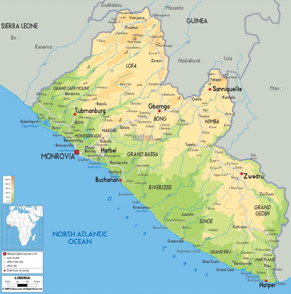 изработка на мапа на Либерија